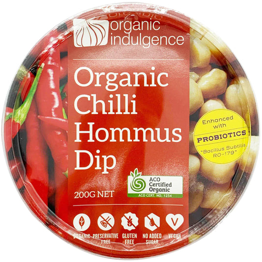 Organic Indulgence Chilli Hommus Dip 200g
